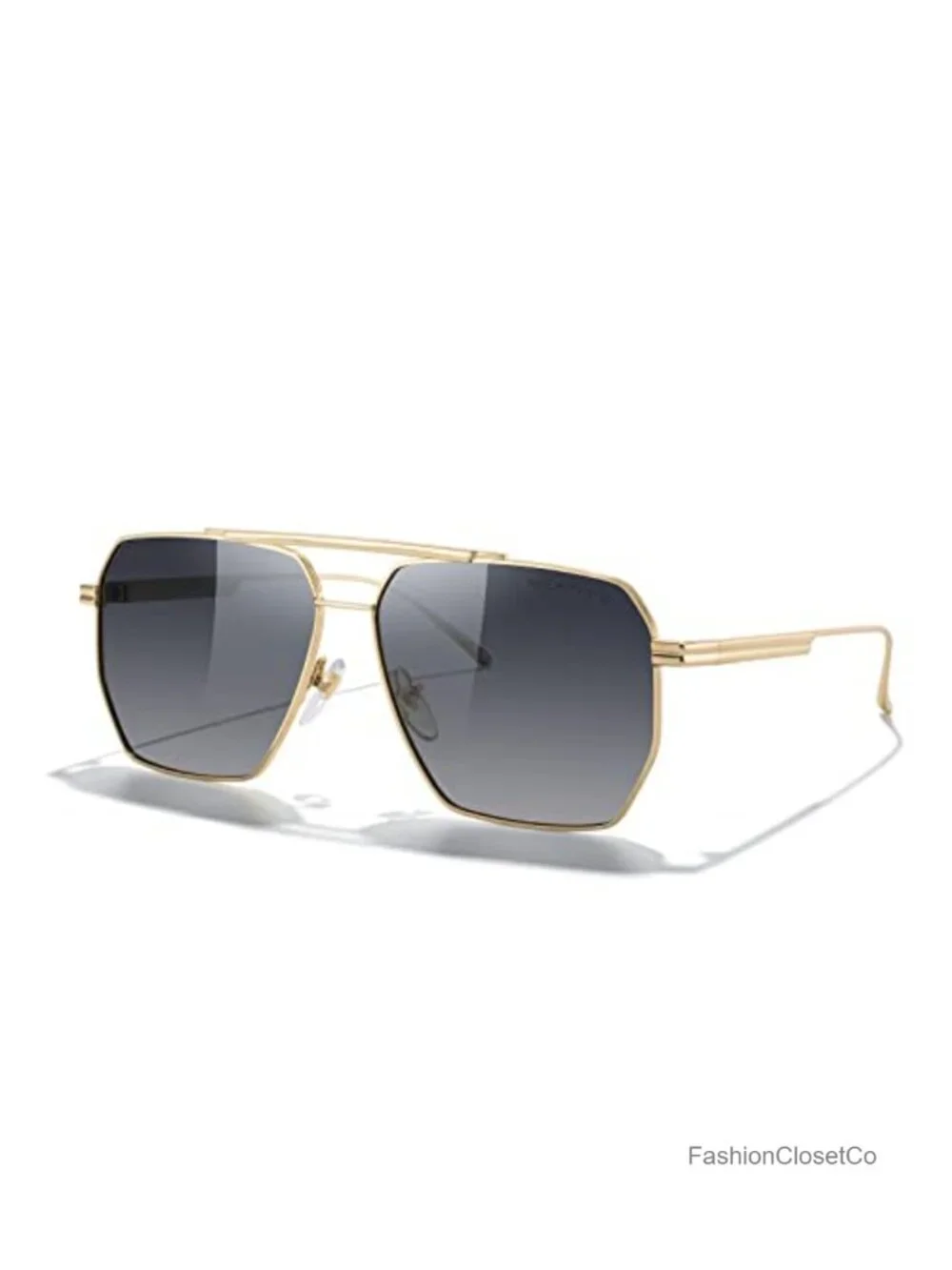 Oversized Polarized Square Sunglasses Metal Frame UV400 Retro Vintage Shades